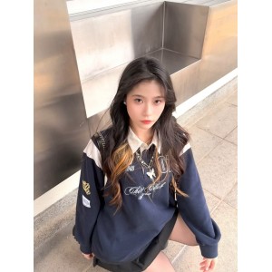 CHIOS CLUB - Oversize Shirt Hoodie FW2436BB Blue 